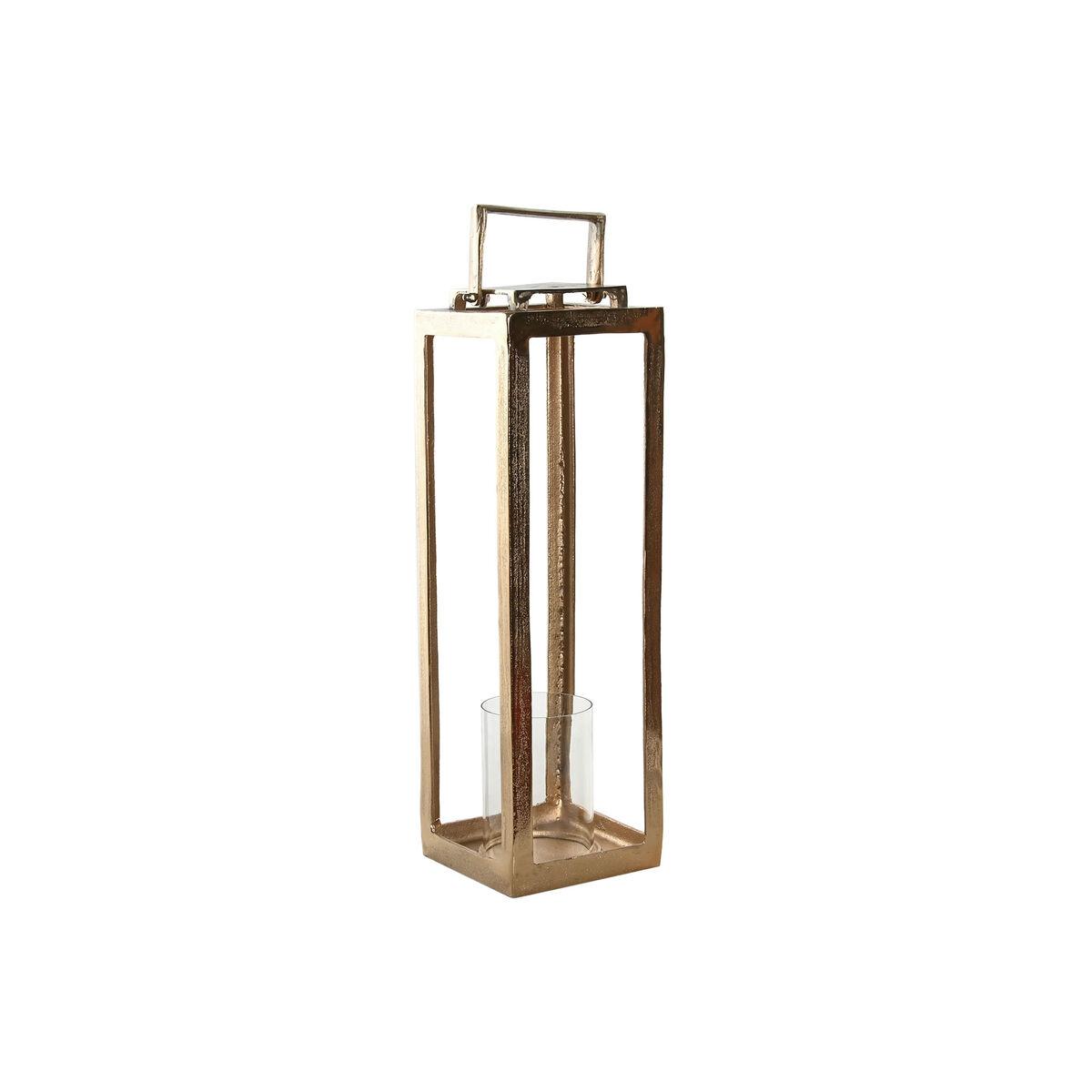 Farol Home ESPRIT Dorado Aluminio Cristal Moderno 20 x 20 x 74 cm