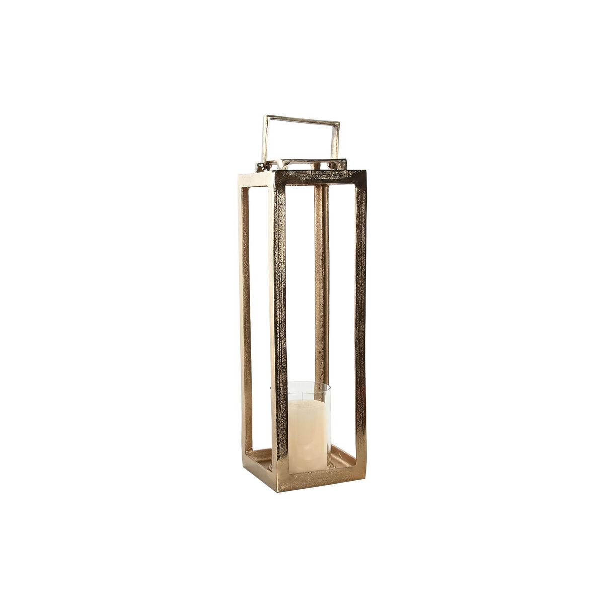 Farol Home ESPRIT Dorado Aluminio Cristal Moderno 20 x 20 x 74 cm