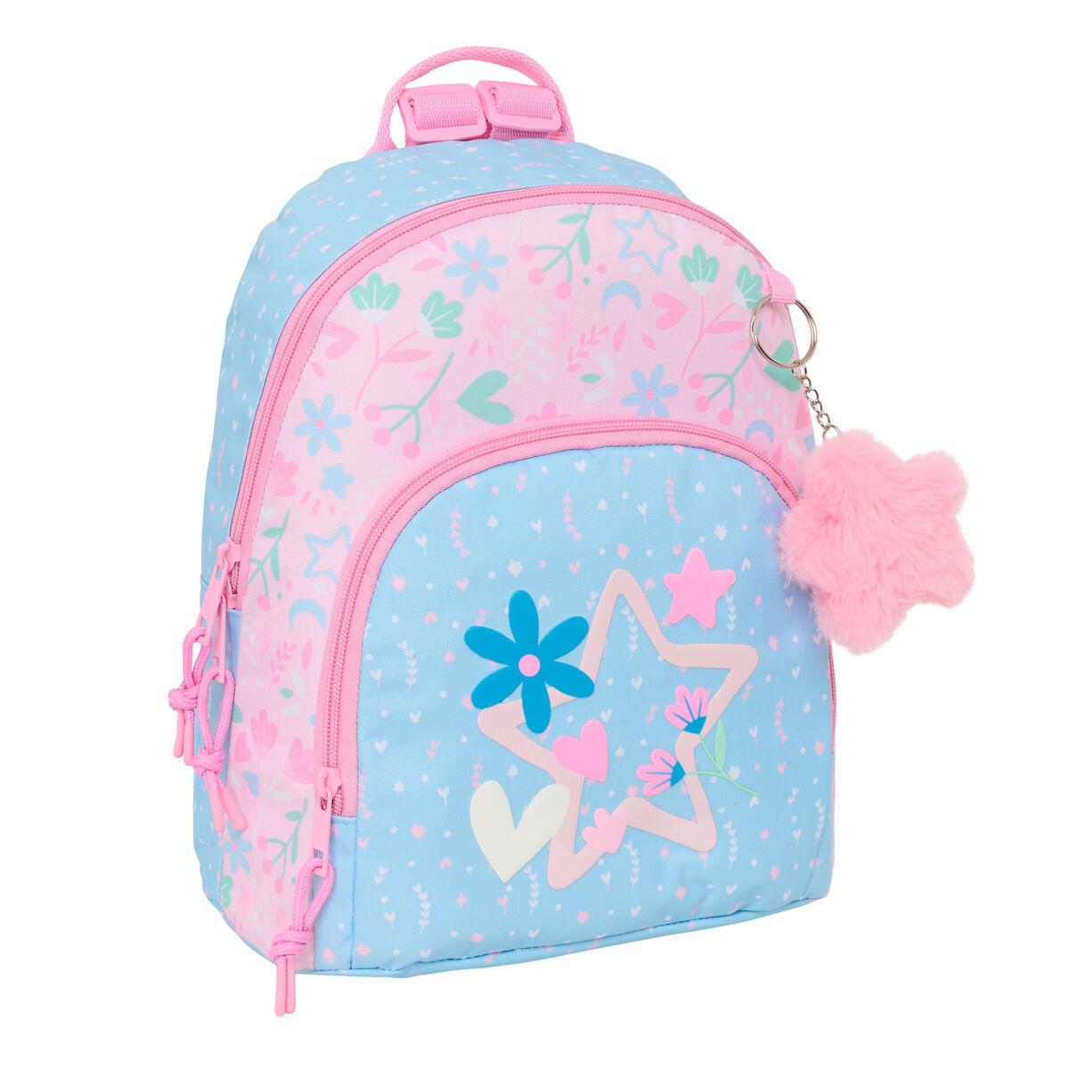 Mochila BlackFit8 Smile Rosa Azul claro 25 x 30 x 13 cm