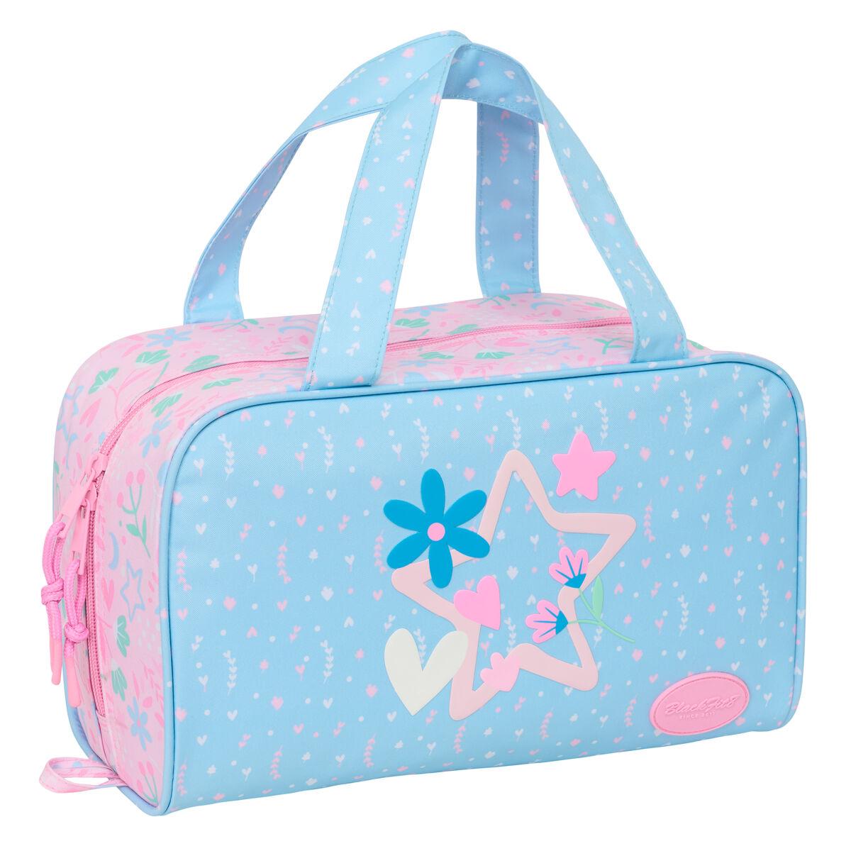 Neceser de Viaje BlackFit8 Smile Rosa Azul claro 31 x 14 x 19 cm