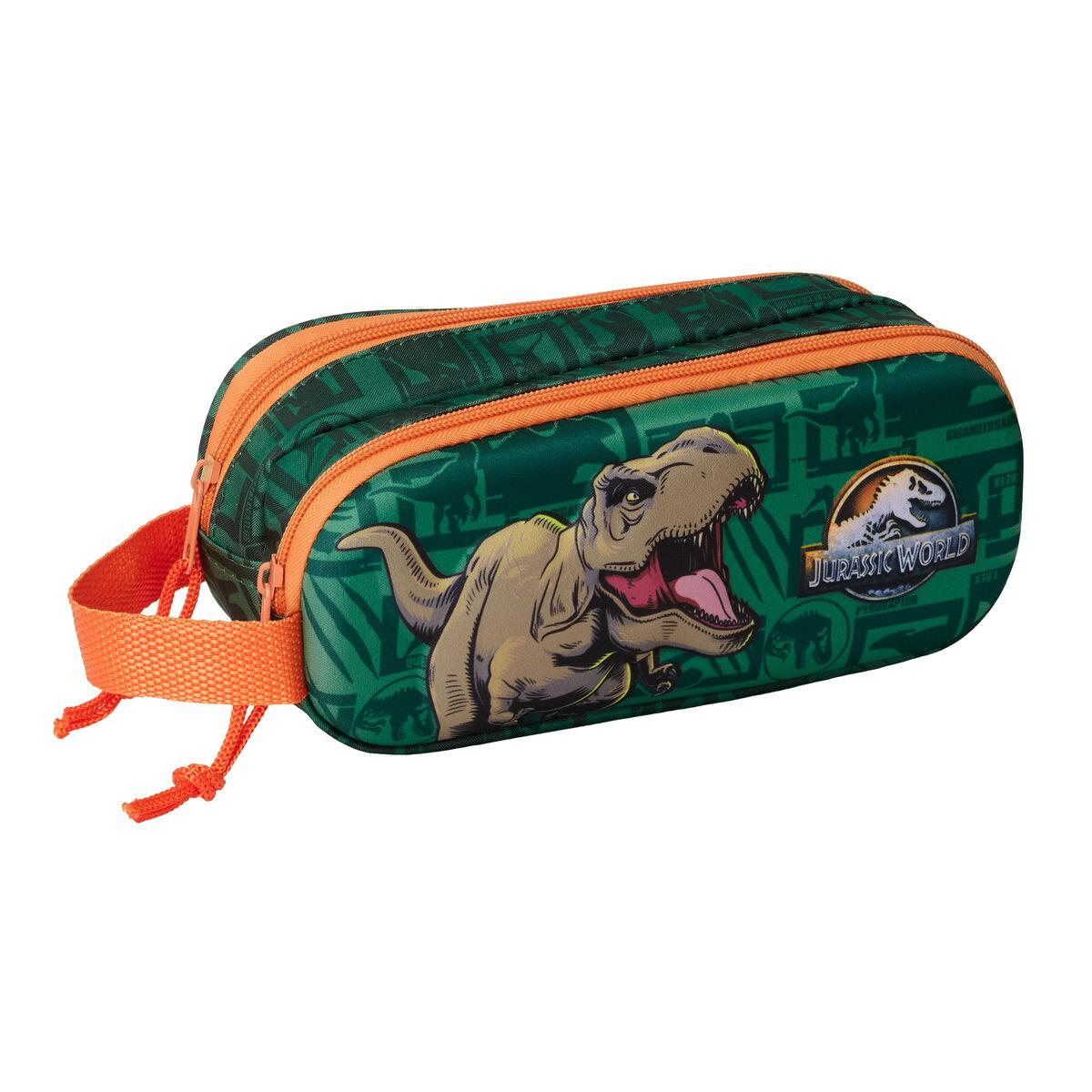Portatodo Doble Jurassic World Verde oscuro 21 x 8 x 6 cm 3D