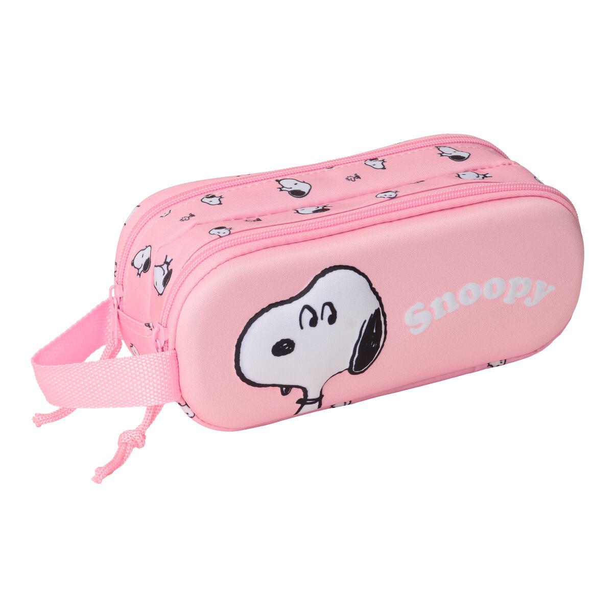 Portatodo Doble Snoopy Rosa 21 x 8 x 6 cm 3D