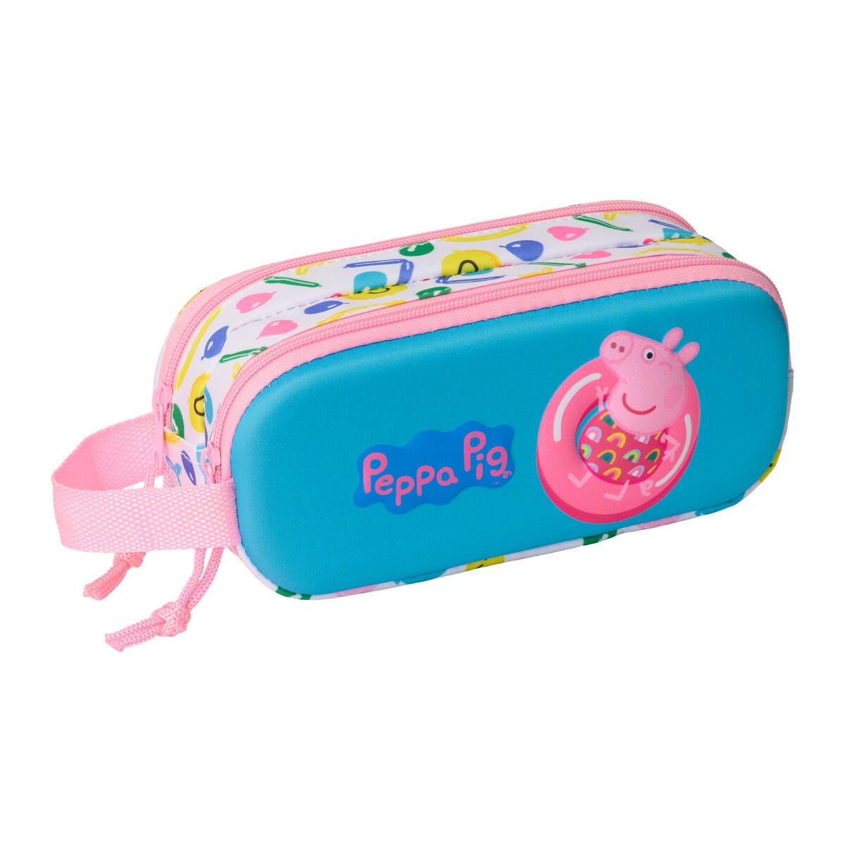 Mochila Escolar Peppa Pig Azul Blanco Rosa 21 x 8 x 6 cm