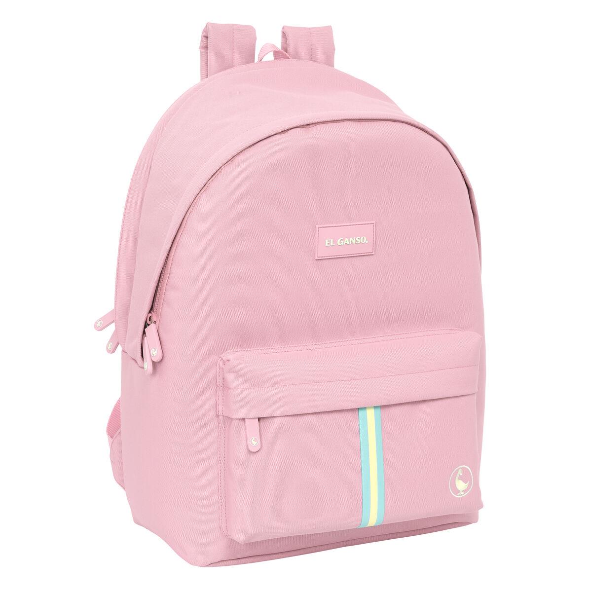 Mochila Escolar El Ganso +usb el ganso basics Rosa 31 x 44 x 18 cm
