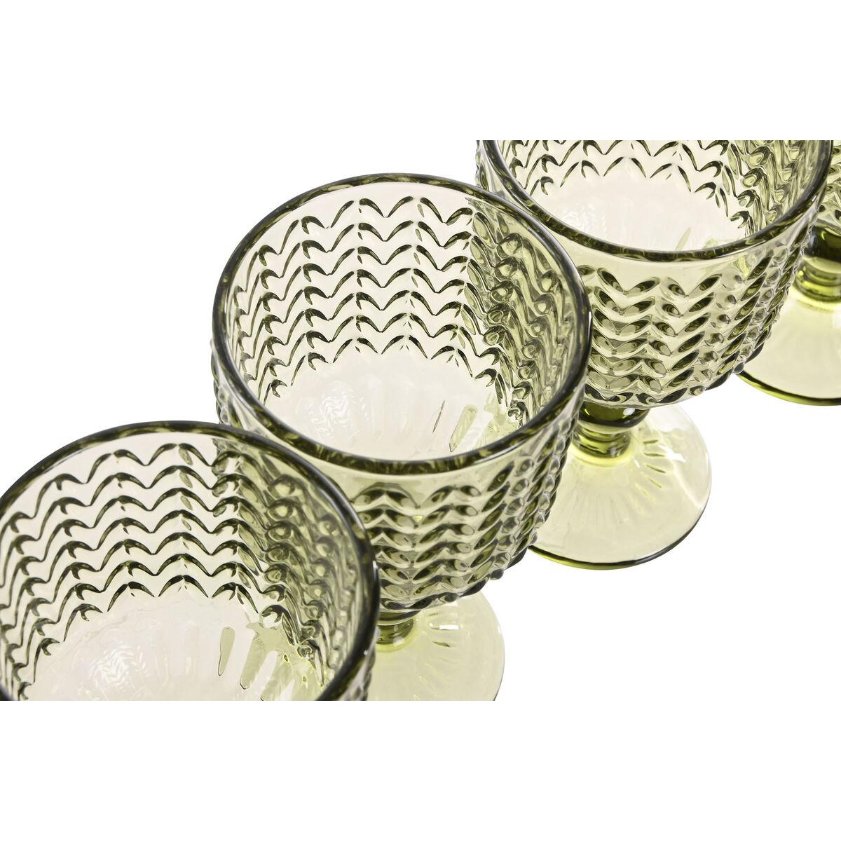 Set de Copas Home ESPRIT Verde Cristal 380 ml (6 Unidades)