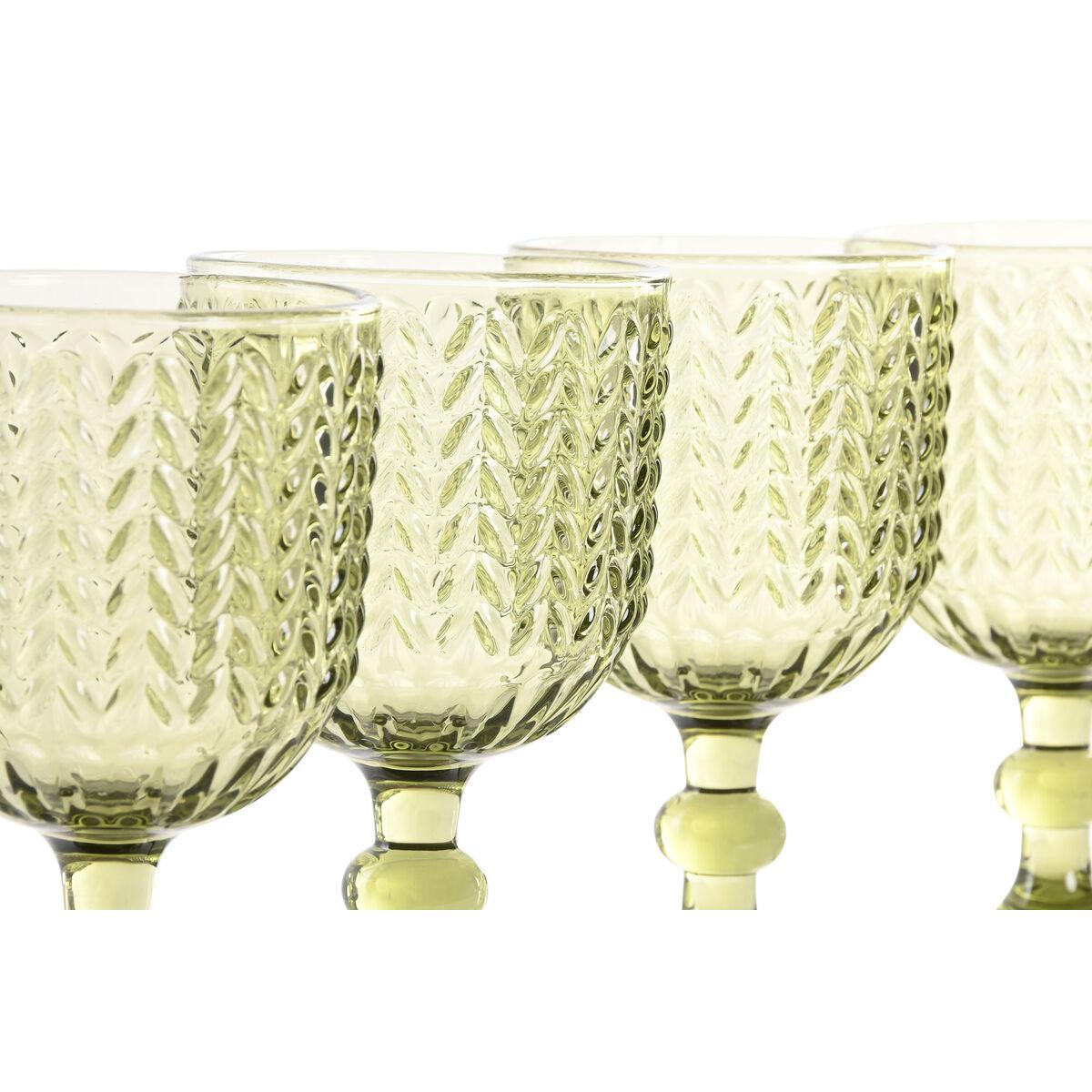 Set de Copas Home ESPRIT Verde Cristal 380 ml (6 Unidades)