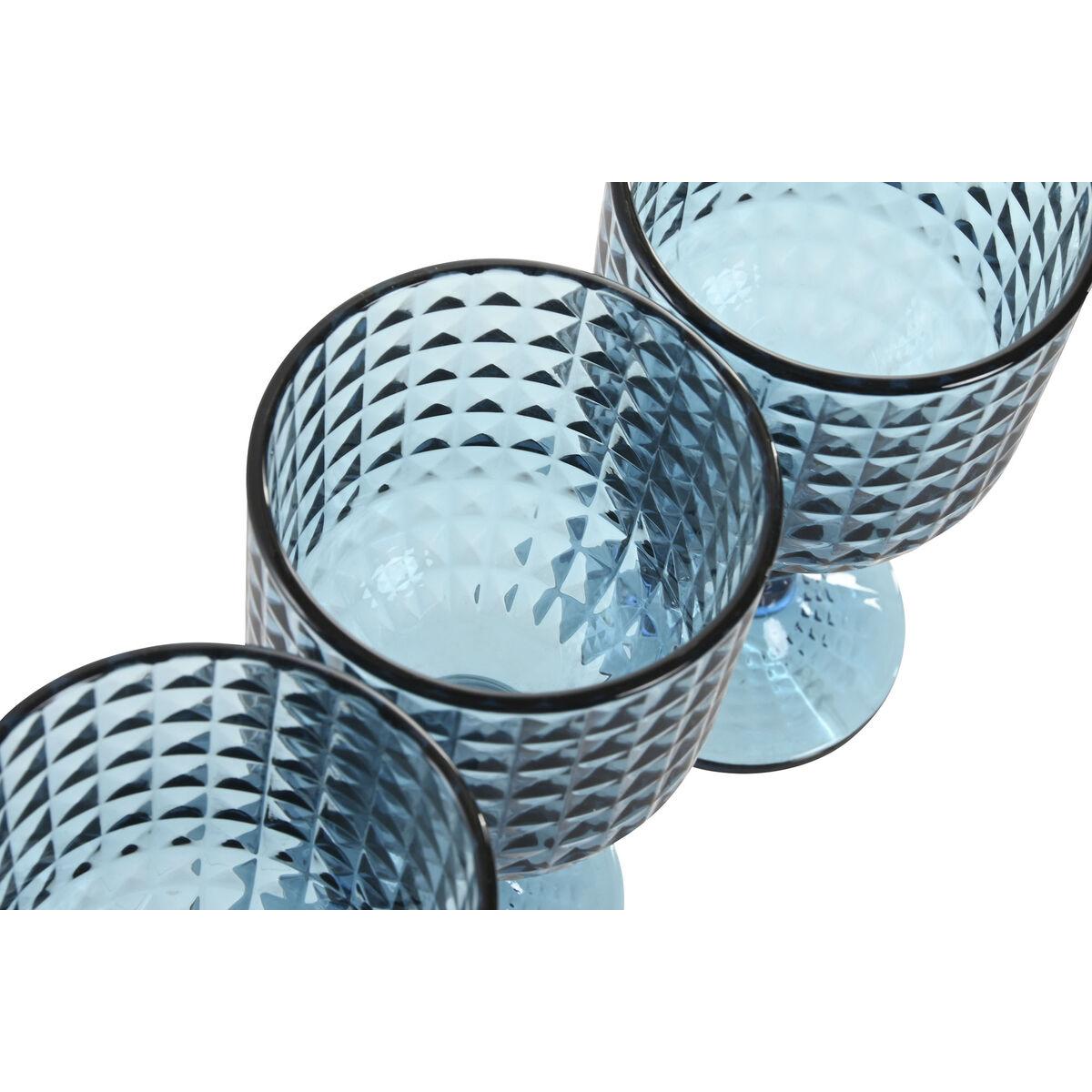 Set de Copas Home ESPRIT Azul Cristal 380 ml (6 Unidades)