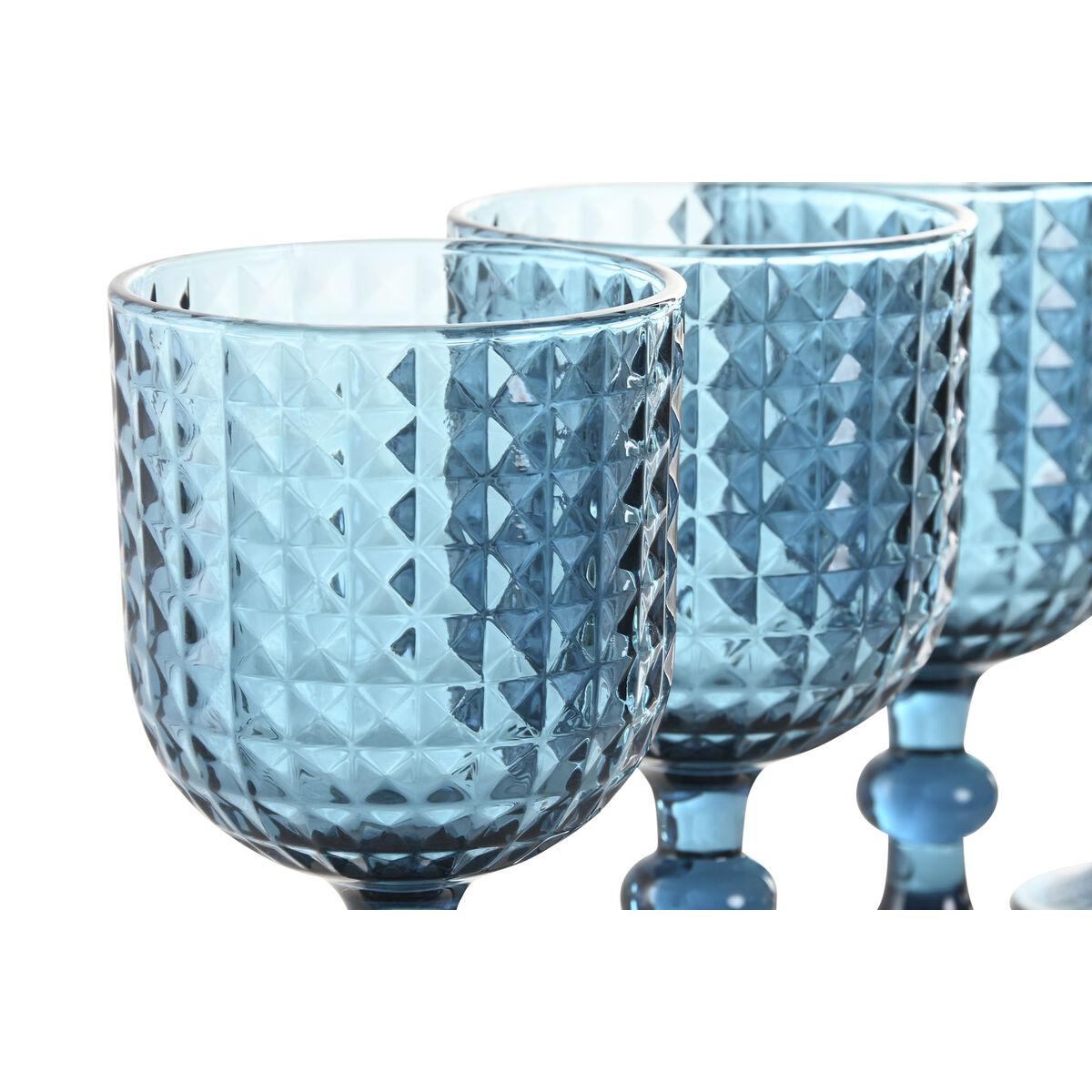 Set de Copas Home ESPRIT Azul Cristal 380 ml (6 Unidades)