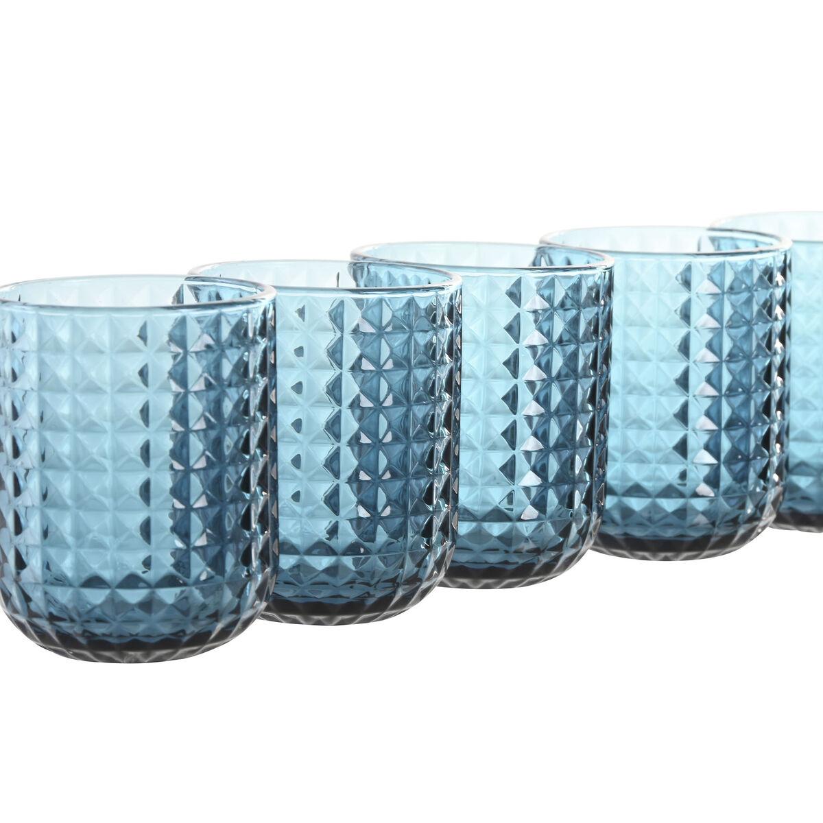 Set de Vasos Home ESPRIT Azul Cristal 275 ml (6 Unidades)