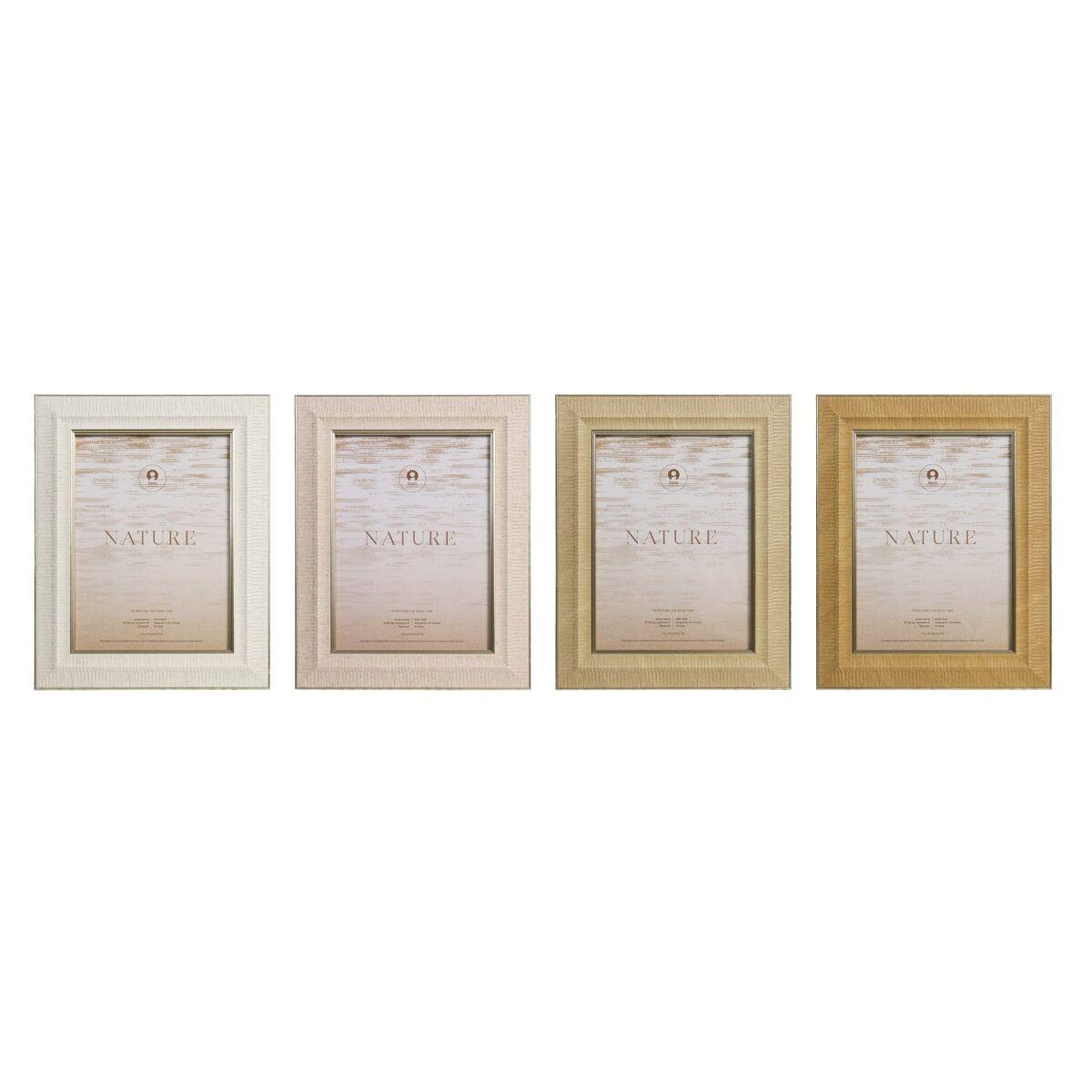 Marco de Fotos Home ESPRIT Marrón Beige Cristal Poliestireno Scandi (4 Unidades)