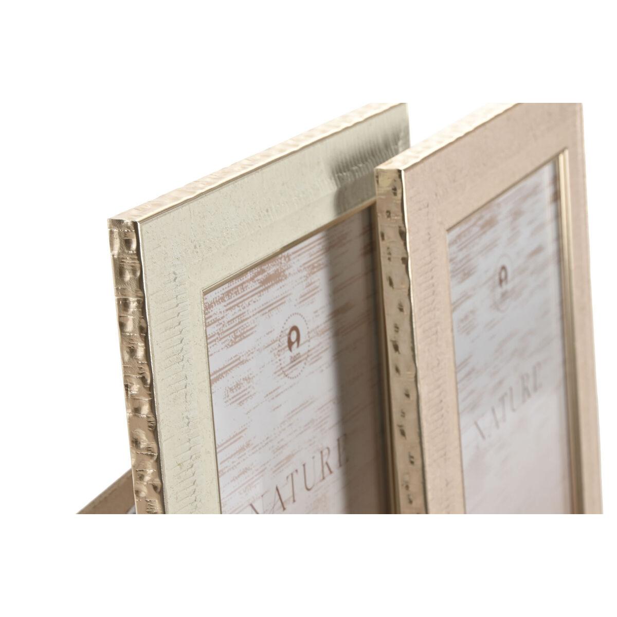 Marco de Fotos Home ESPRIT Marrón Beige Cristal Poliestireno Scandi (4 Unidades)