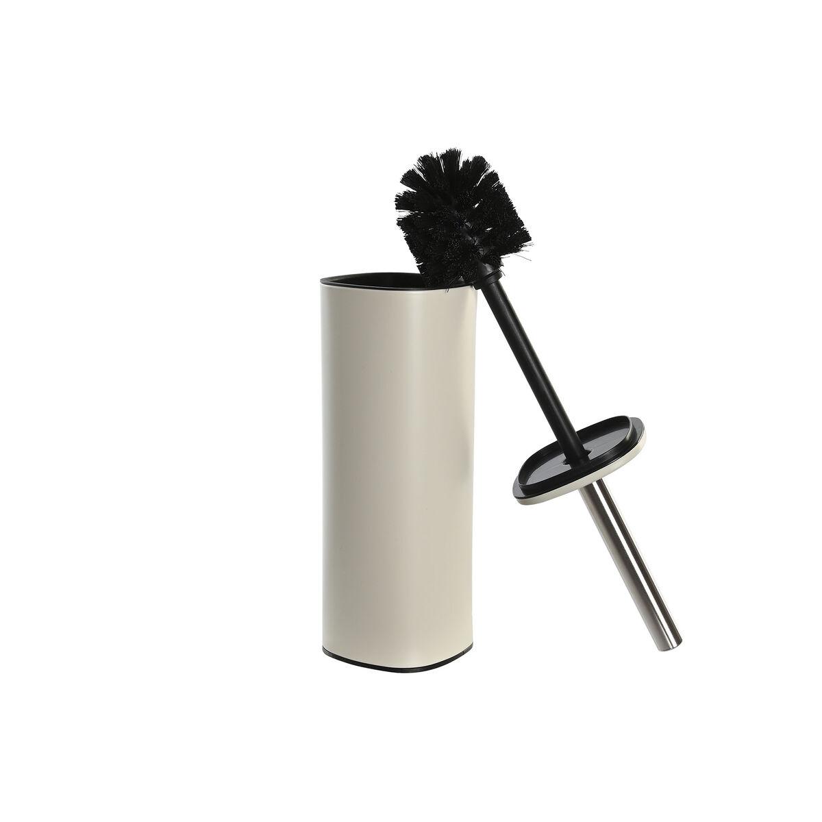 Escobilla para el Baño DKD Home Decor Beige Gris Crema Metal Acero Inoxidable 9,5 x 9,5 x 38,5 cm (2 Unidades)