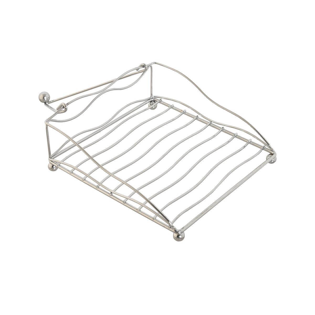 Servilletero Home ESPRIT Plateado Metal 19 x 19 x 7 cm