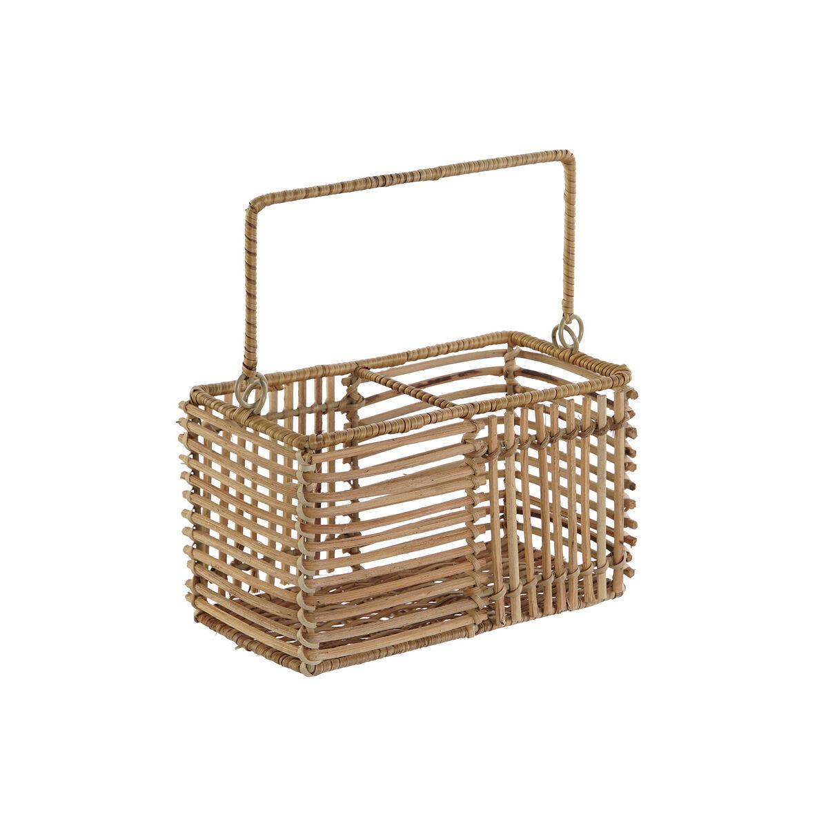 Cesto para cubiertos DKD Home Decor Marrón Hierro 20 x 10 x 12 cm