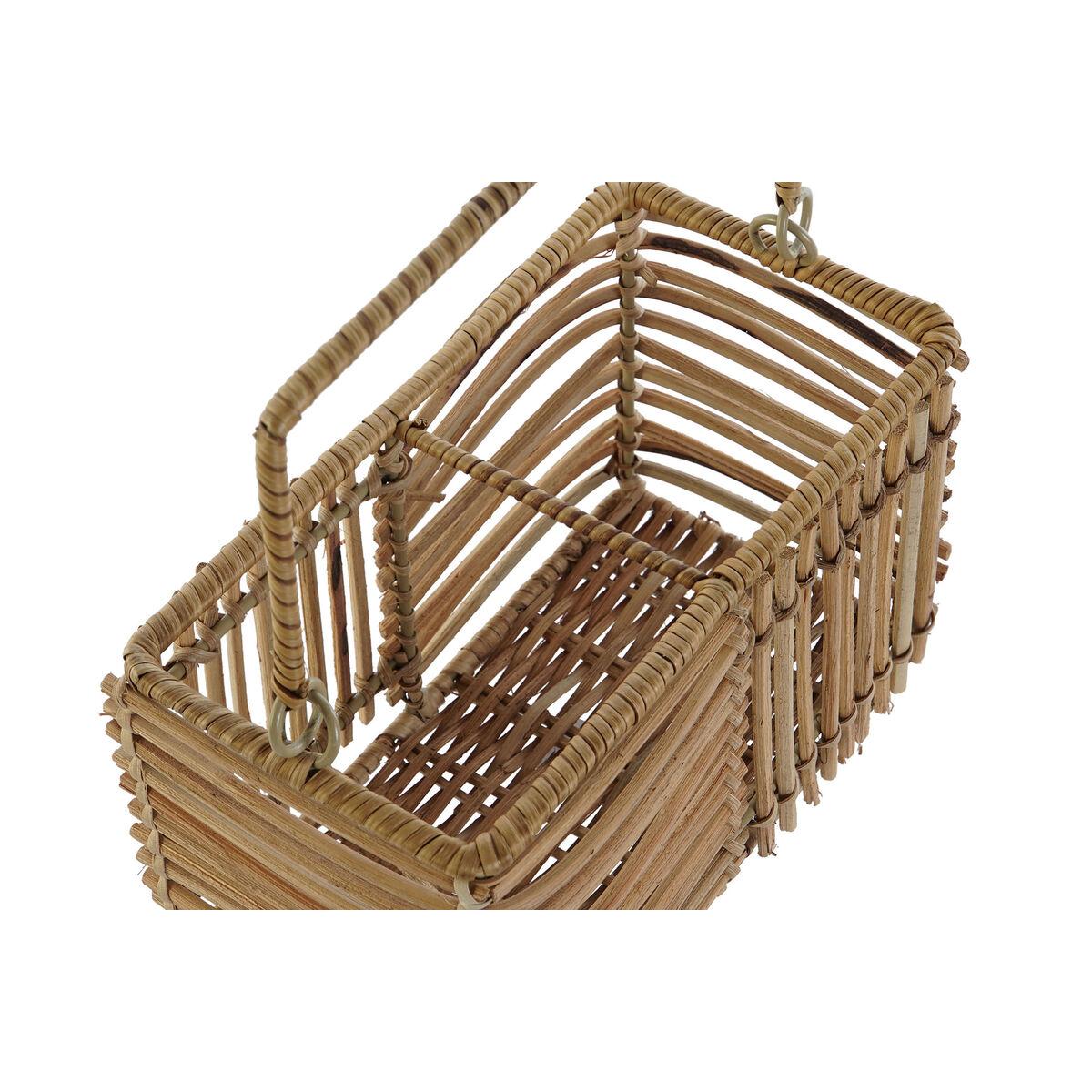 Cesto para cubiertos DKD Home Decor Marrón Hierro 20 x 10 x 12 cm