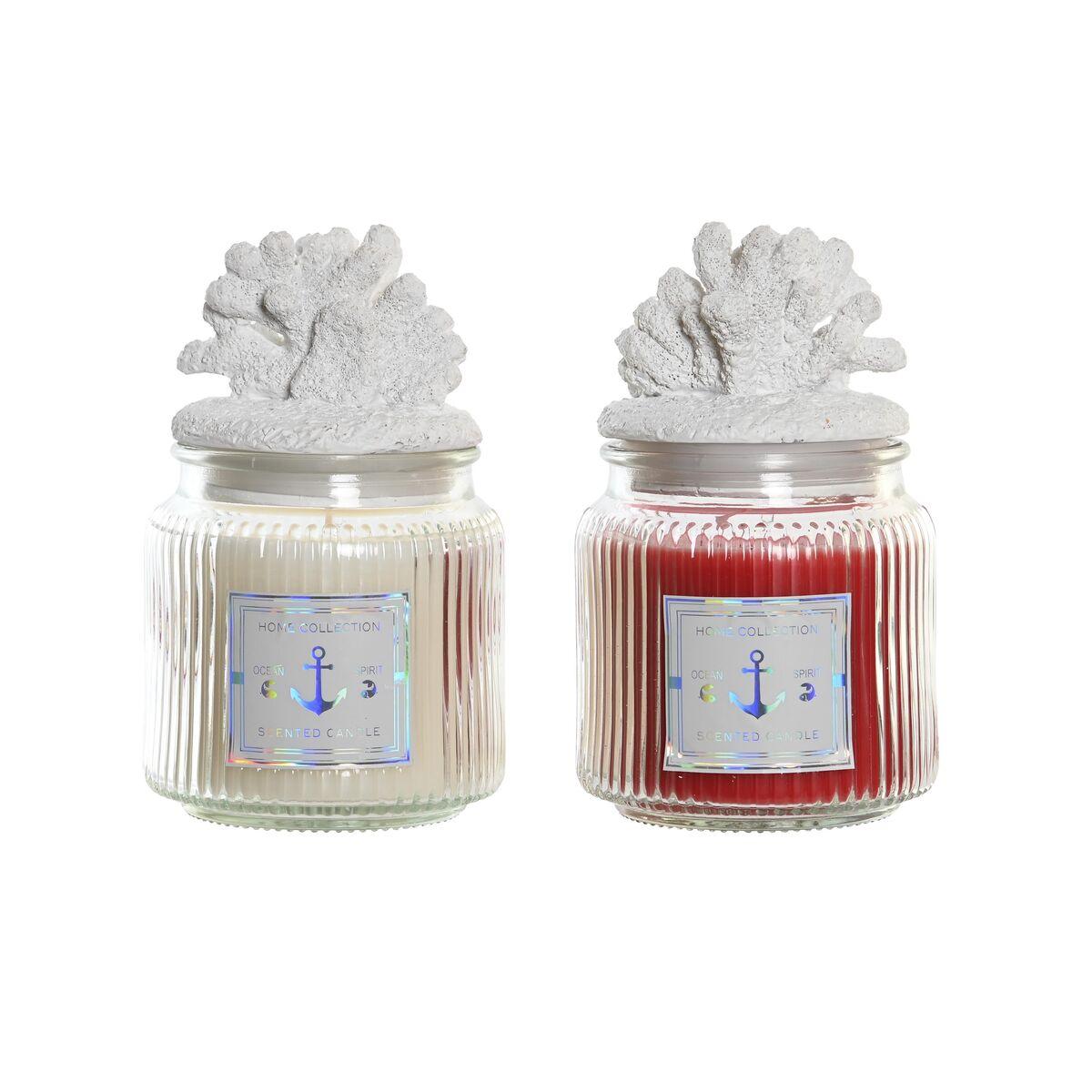 Vela Perfumada DKD Home Decor Coral Mediterráneo 430 g (2 Unidades)