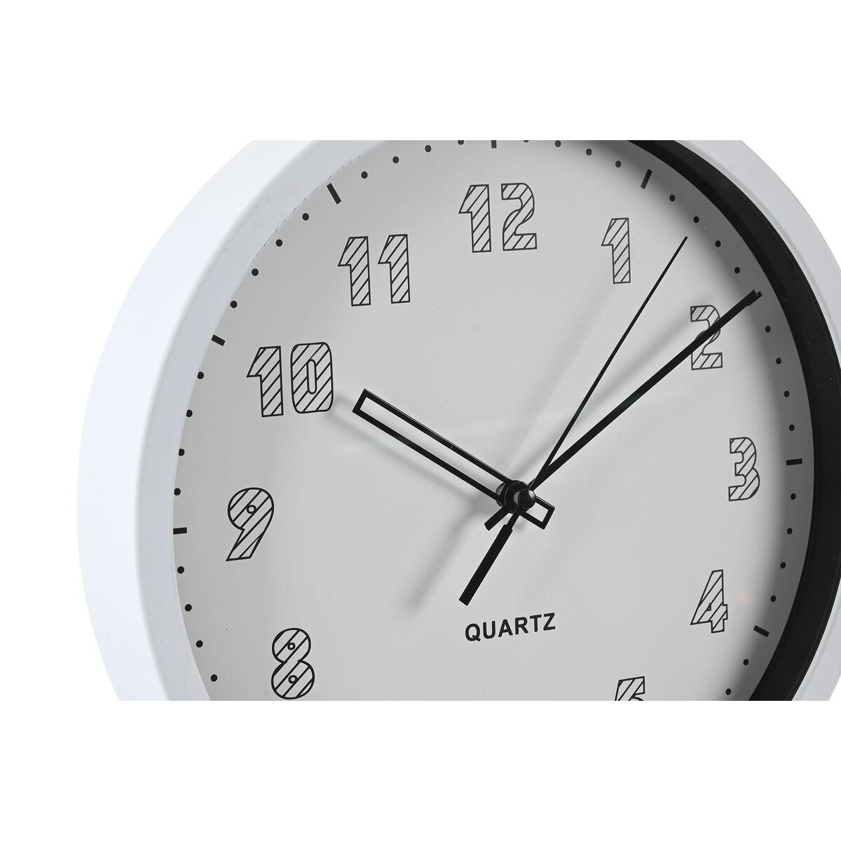 Reloj de Pared DKD Home Decor Blanco Negro PVC 25,4 x 4 x 25,4 cm (2 Unidades)
