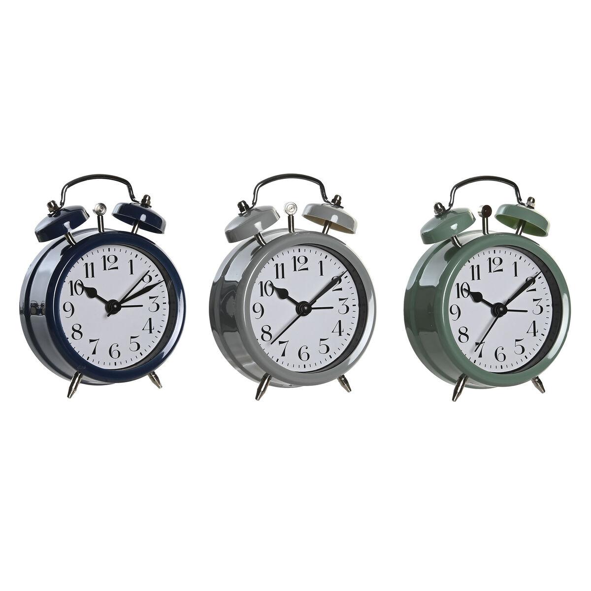 Reloj Despertador DKD Home Decor Azul Verde Gris Vintage (3 Unidades)