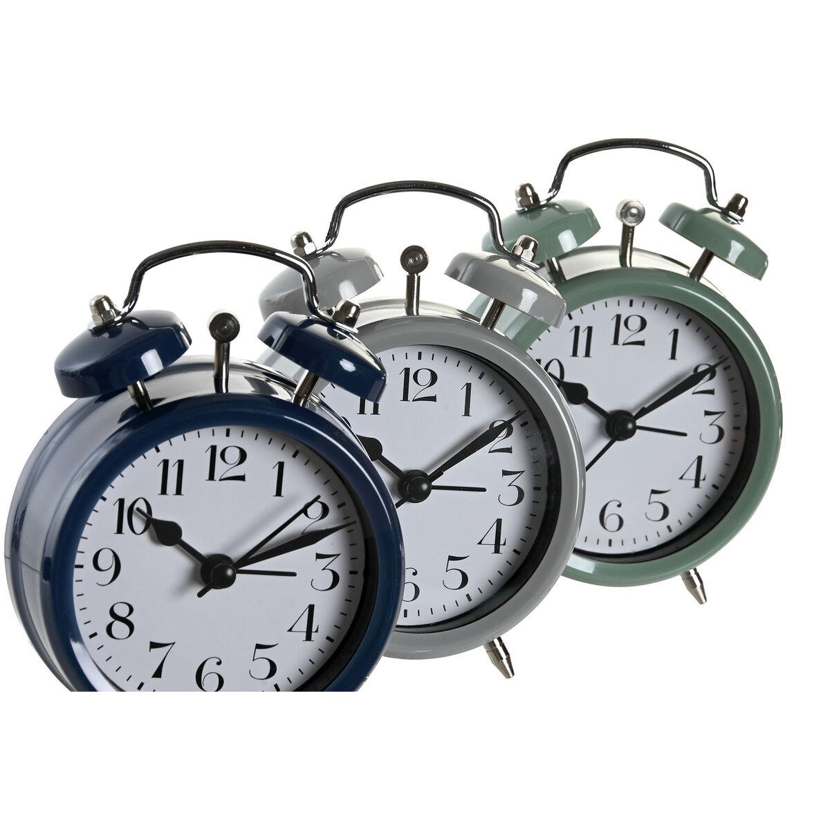 Reloj Despertador DKD Home Decor Azul Verde Gris Vintage (3 Unidades)