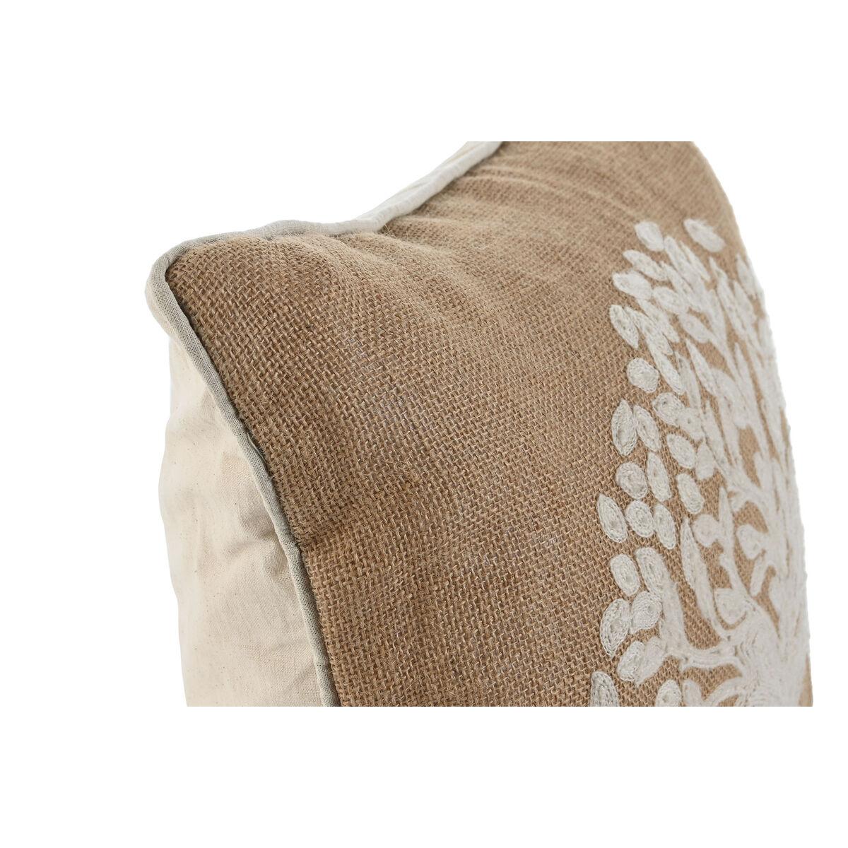 Cojín Home ESPRIT Blanco Marrón Árbol Romántico 45 x 15 x 45 cm (2 Unidades)