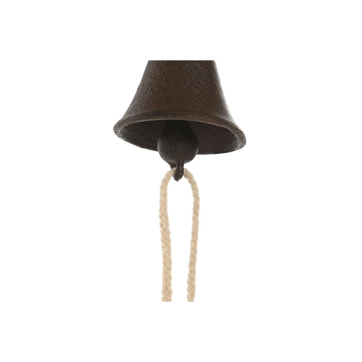 Campana Home ESPRIT Marrón Negro Cuerda Hierro 14,5 x 7,5 x 18,5 cm