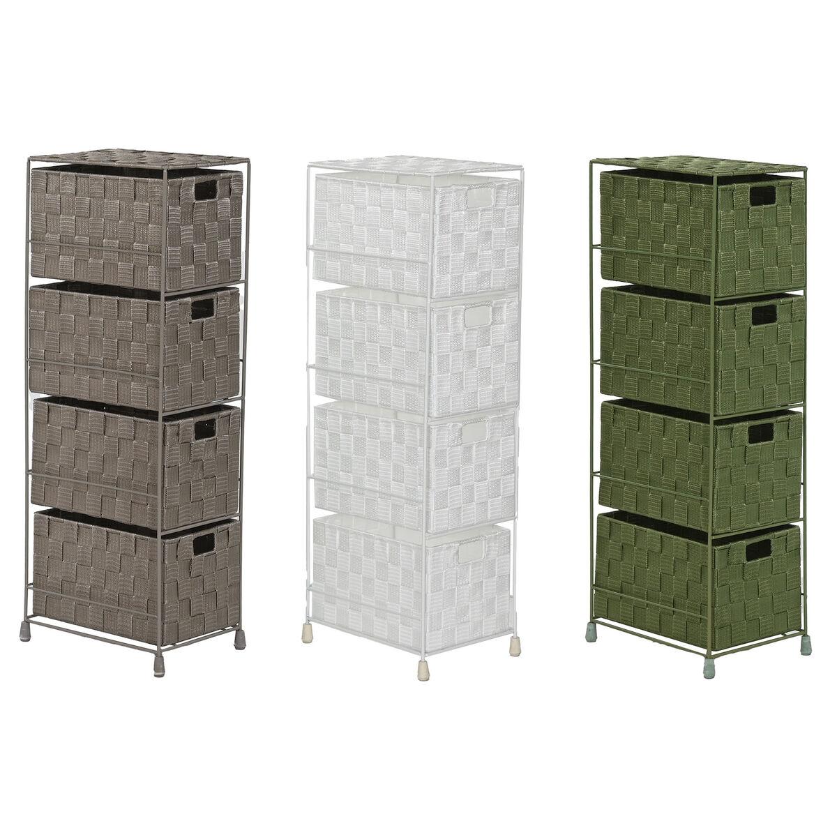 Cajonera Home ESPRIT Verde Gris Crema 24 x 18 x 68 cm (3 Unidades)