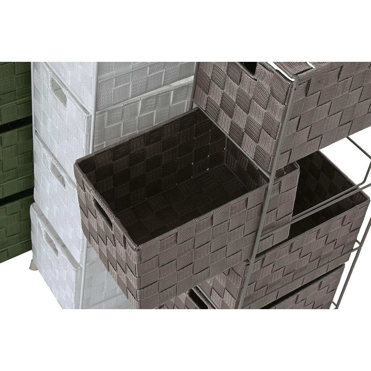 Cajonera Home ESPRIT Verde Gris Crema 24 x 18 x 68 cm (3 Unidades)