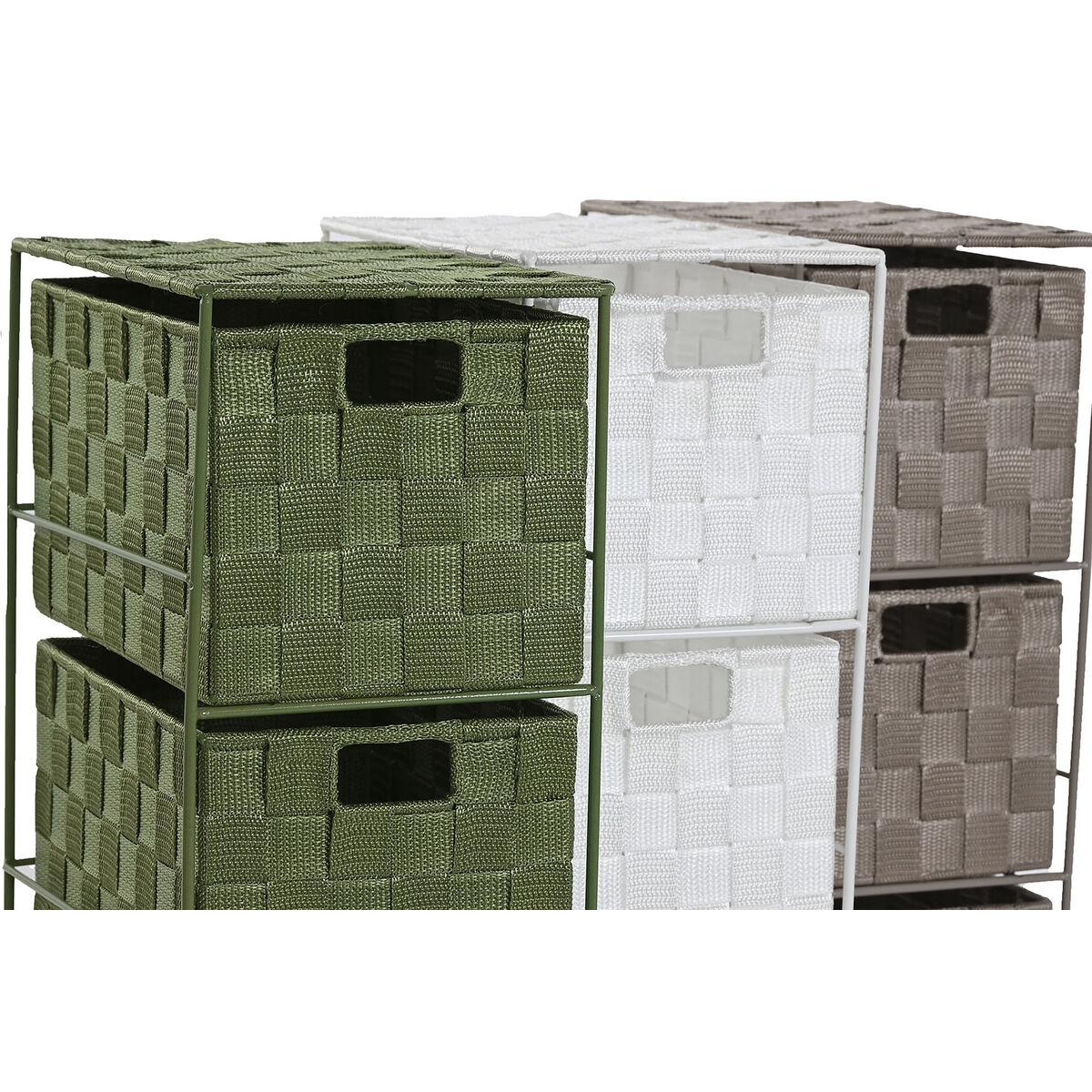 Cajonera Home ESPRIT Verde Gris Crema 24 x 18 x 68 cm (3 Unidades)