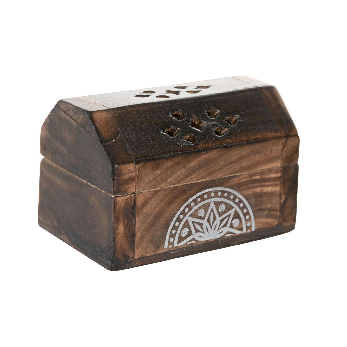 Soporte Home ESPRIT Madera de mango Mandala Indio 9,5 x 5,5 x 6 cm Incienso (6 Unidades) (10 Unidades)