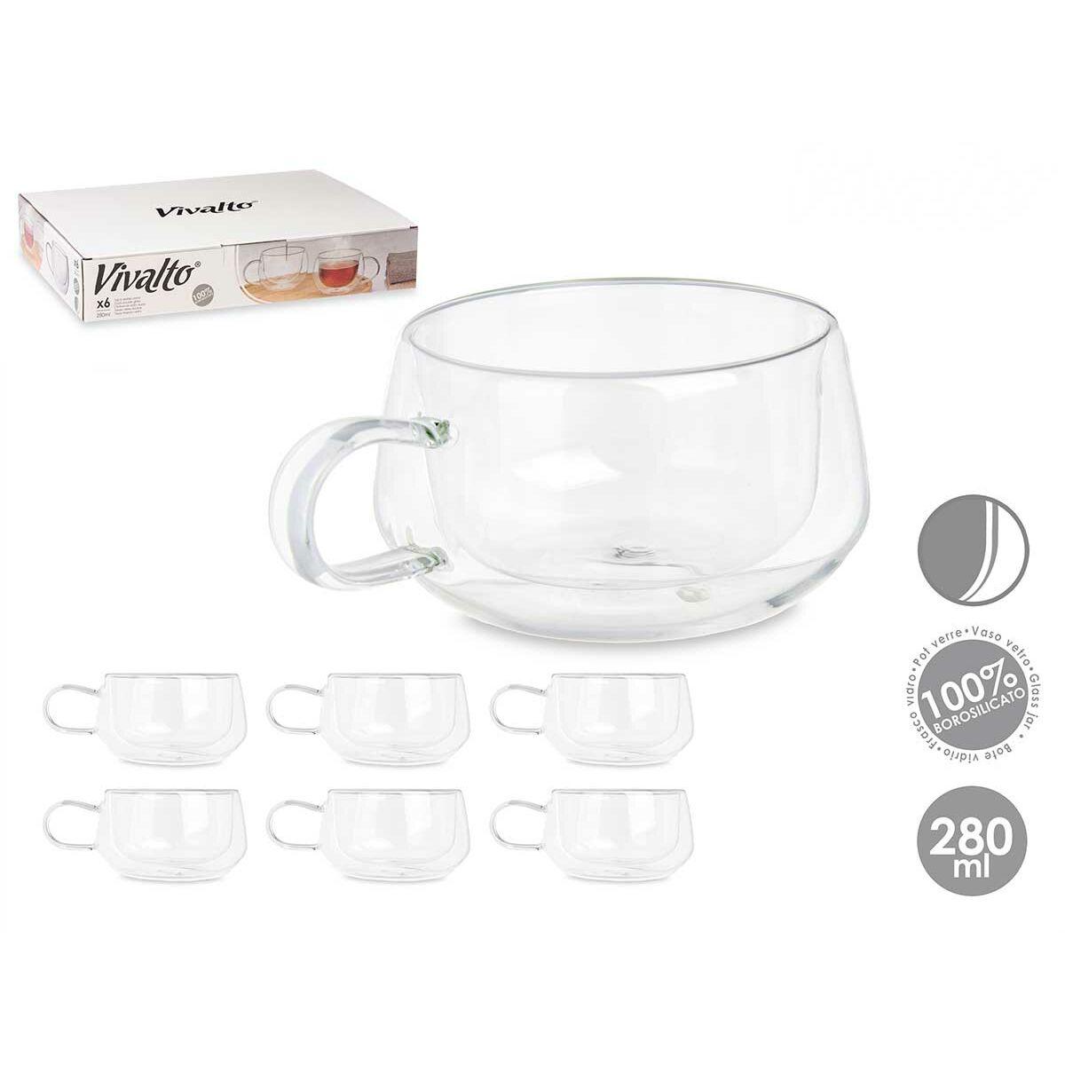 Taza Vivalto OCT-DG23213L Transparente 280 ml (6 Unidades)
