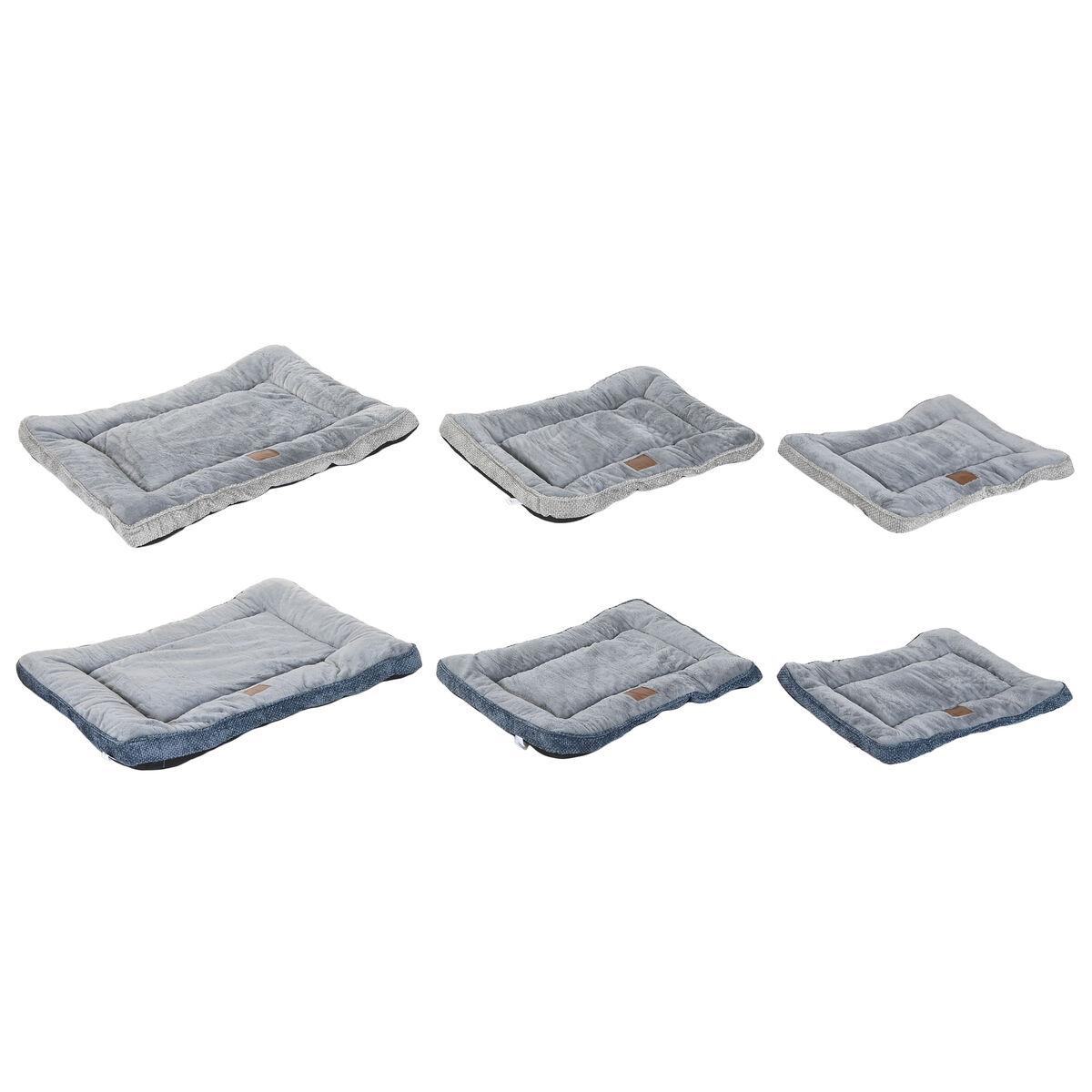 Cama para mascota Home ESPRIT Azul Gris Gris claro 85 X 70 X 8 CM 2 Unidades