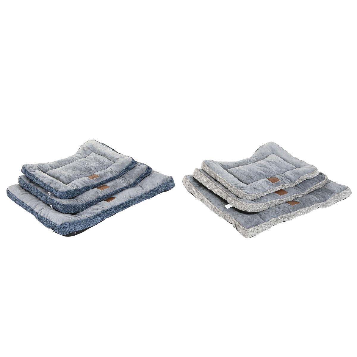 Cama para mascota Home ESPRIT Azul Gris Gris claro 85 X 70 X 8 CM 2 Unidades