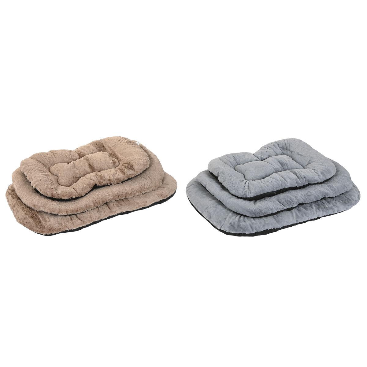 Cama para mascota Home ESPRIT Marrón Gris Camel Gris claro Gris oscuro 90 X 63 X 10 CM 2 Unidades
