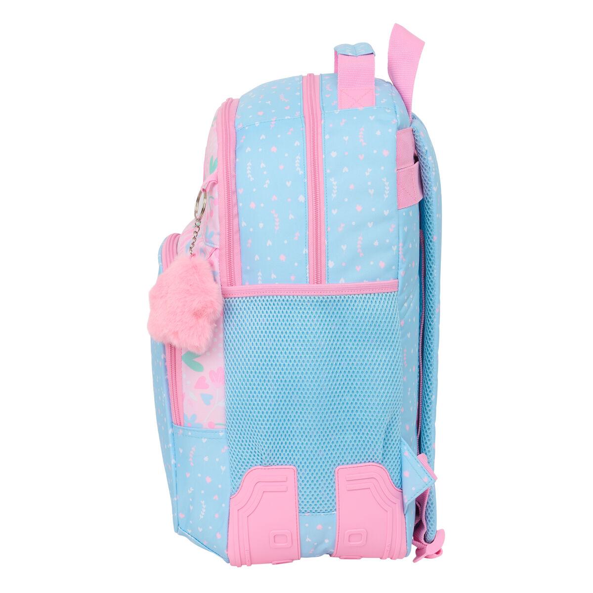 Mochila Escolar BlackFit8 Smile Azul Rosa 32 x 42 x 15 cm