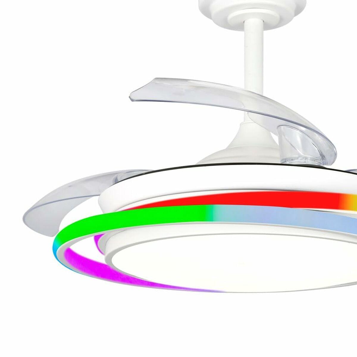 Ventilador de Techo CristalRecord ANTILA MINI RGB WH RETRAC Blanco