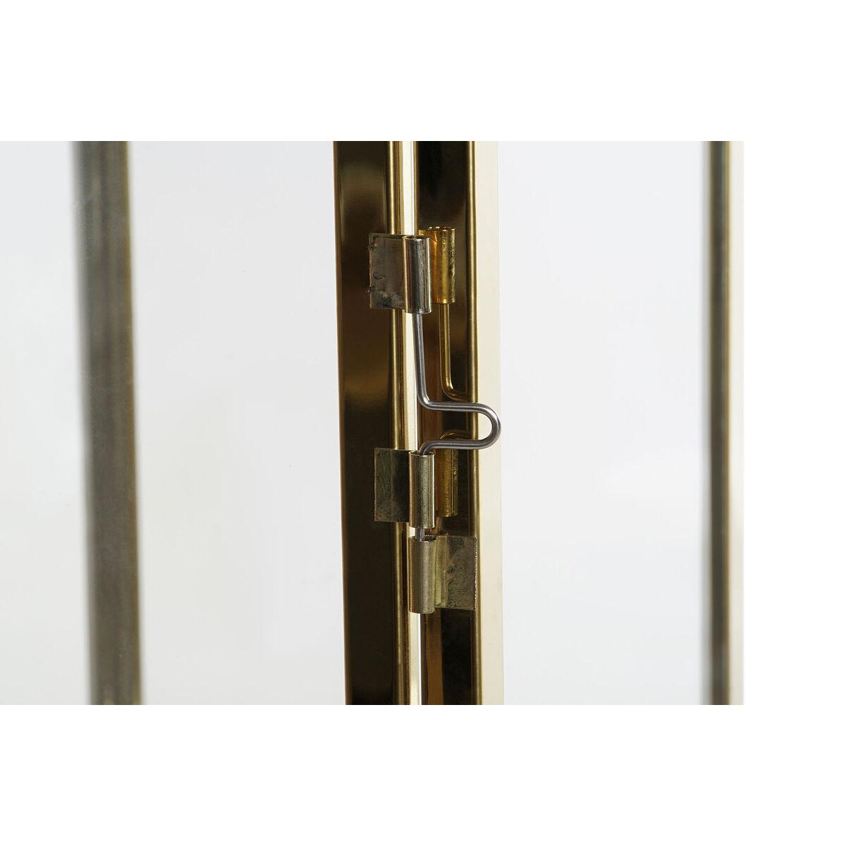 Portavelas DKD Home Decor Dorado Plateado Aluminio Cristal 14 x 14 x 35 cm (2 Unidades)