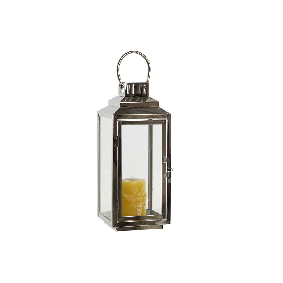 Portavelas DKD Home Decor Dorado Plateado Aluminio Cristal 14 x 14 x 35 cm (2 Unidades)