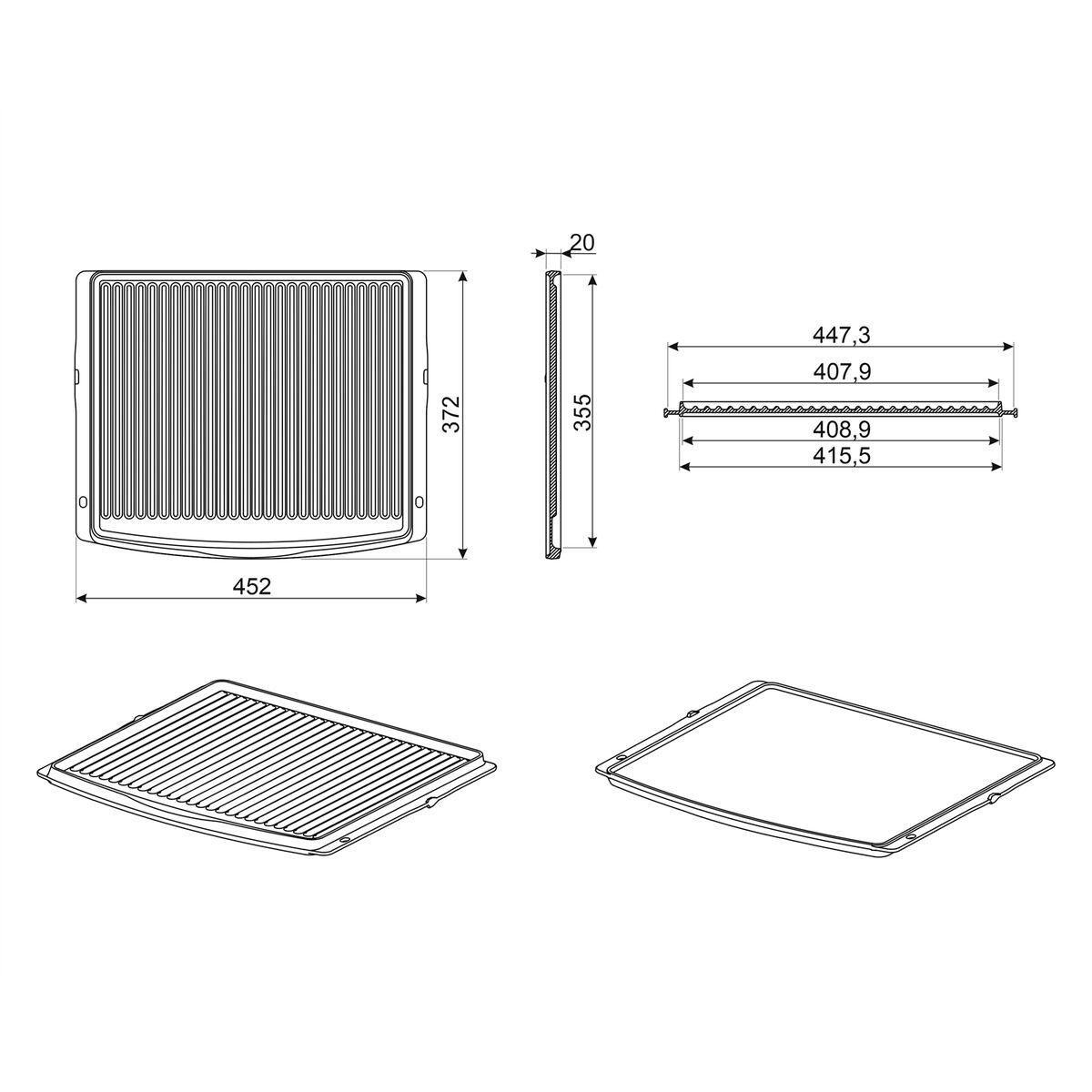 Bandeja para Horno Smeg EBQ2 Parrilla Barbacoa