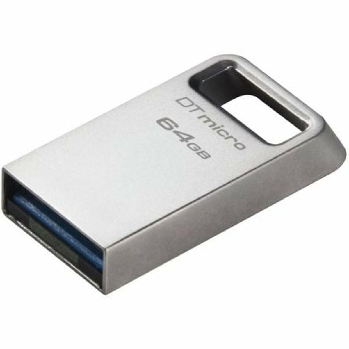 Memoria USB Kingston Micro 64 GB Negro Plateado
