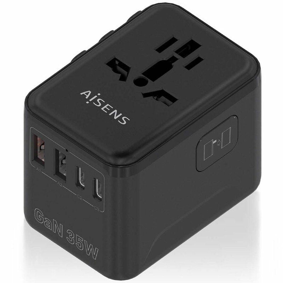 Cargador de Pared Aisens ASPS-2A3C09-BK 35 W Negro