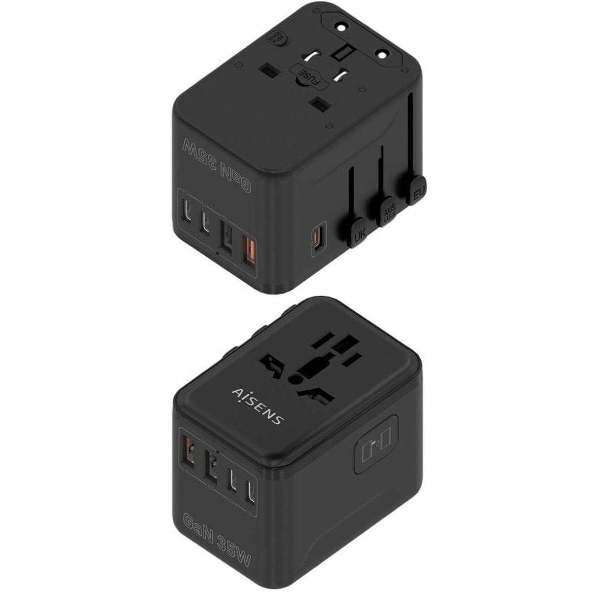 Cargador de Pared Aisens ASPS-2A3C09-BK 35 W Negro