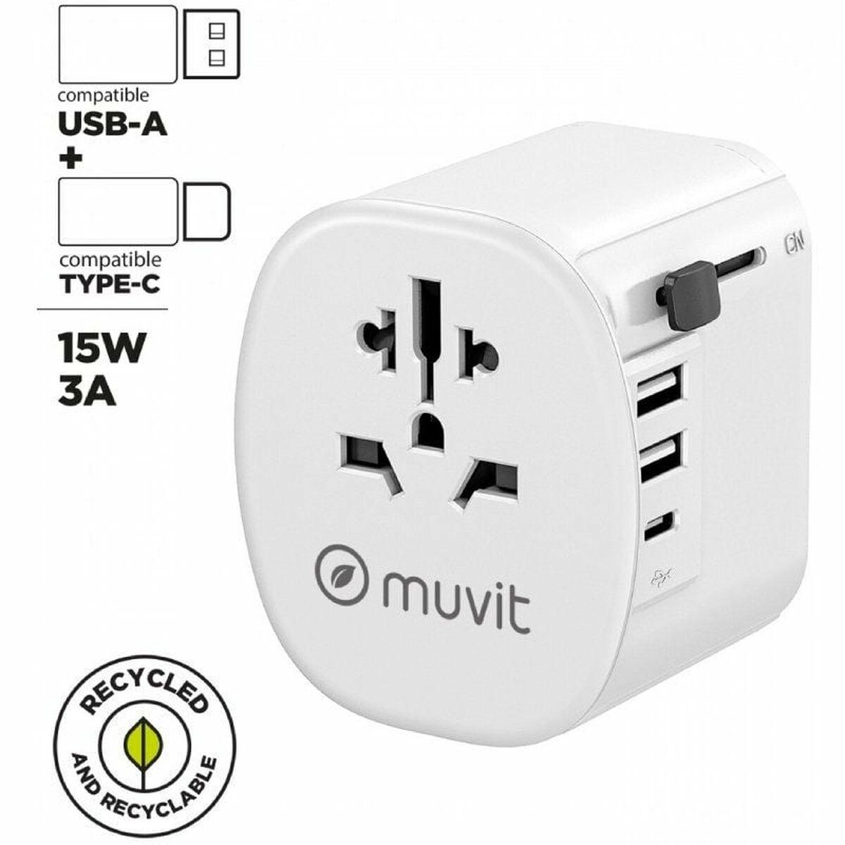 Cargador de Pared Muvit MCADP0006 15 W Blanco