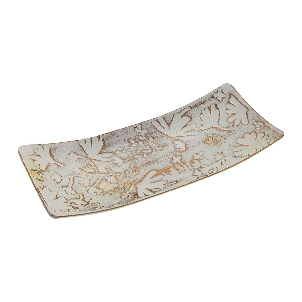Centro de Mesa Versa Marrón Flores 16 x 4,5 x 38,5 cm