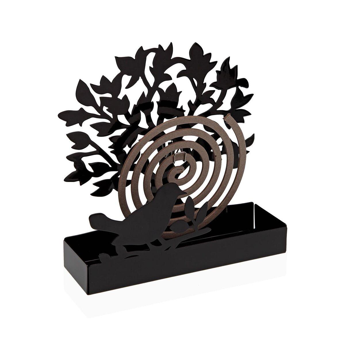 Soporte para espirales antimosquitos Versa Negro Metal 5 x 17 x 17 cm Árbol