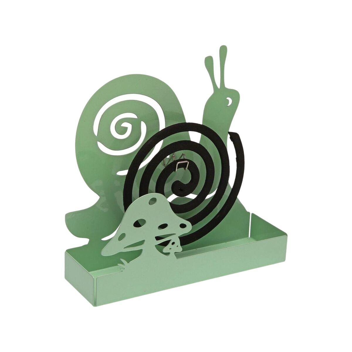 Soporte para espirales antimosquitos Versa Verde Metal 5 x 17 x 17 cm Caracol