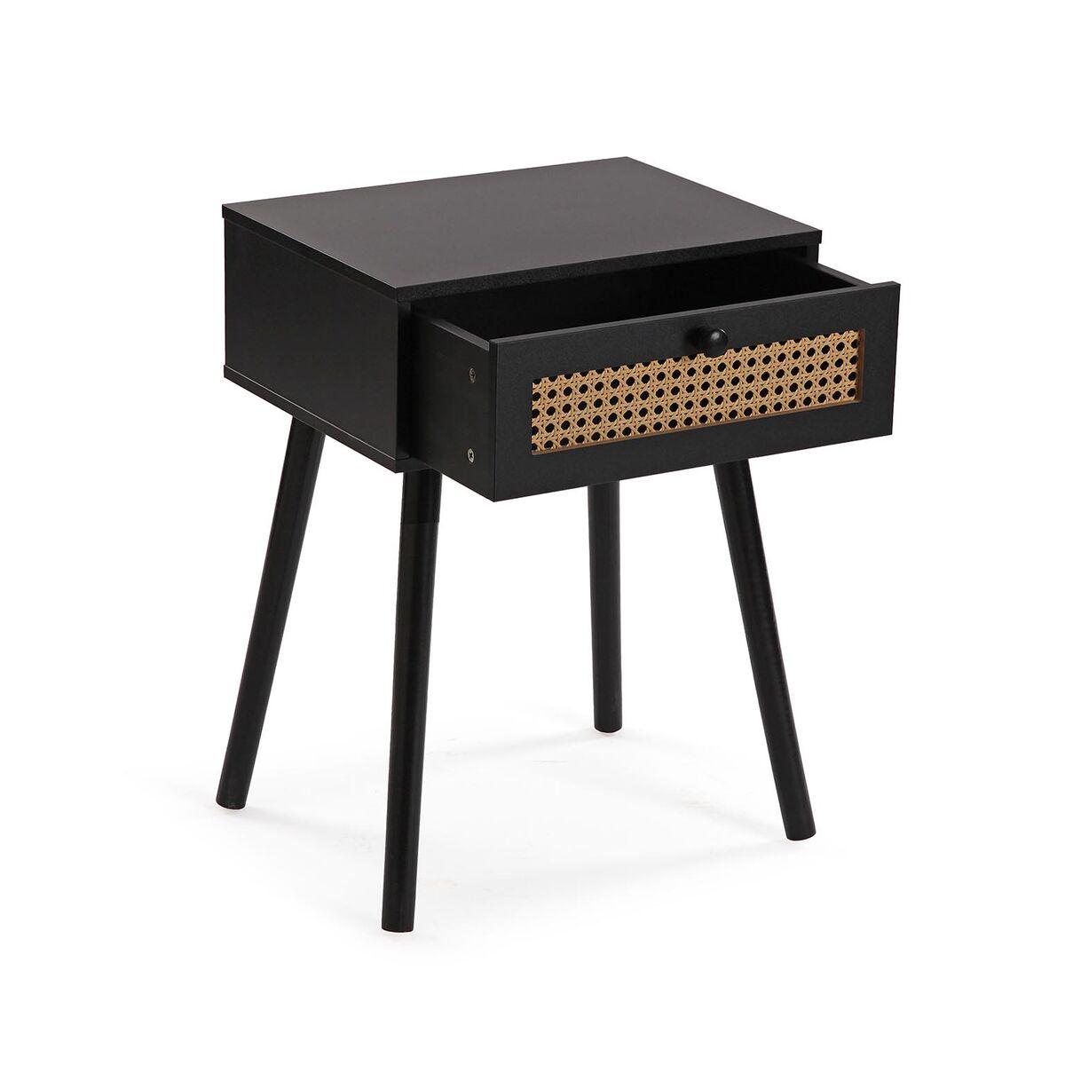 Mesita de Noche Versa Ahedo Negro 30 x 55 x 40 cm