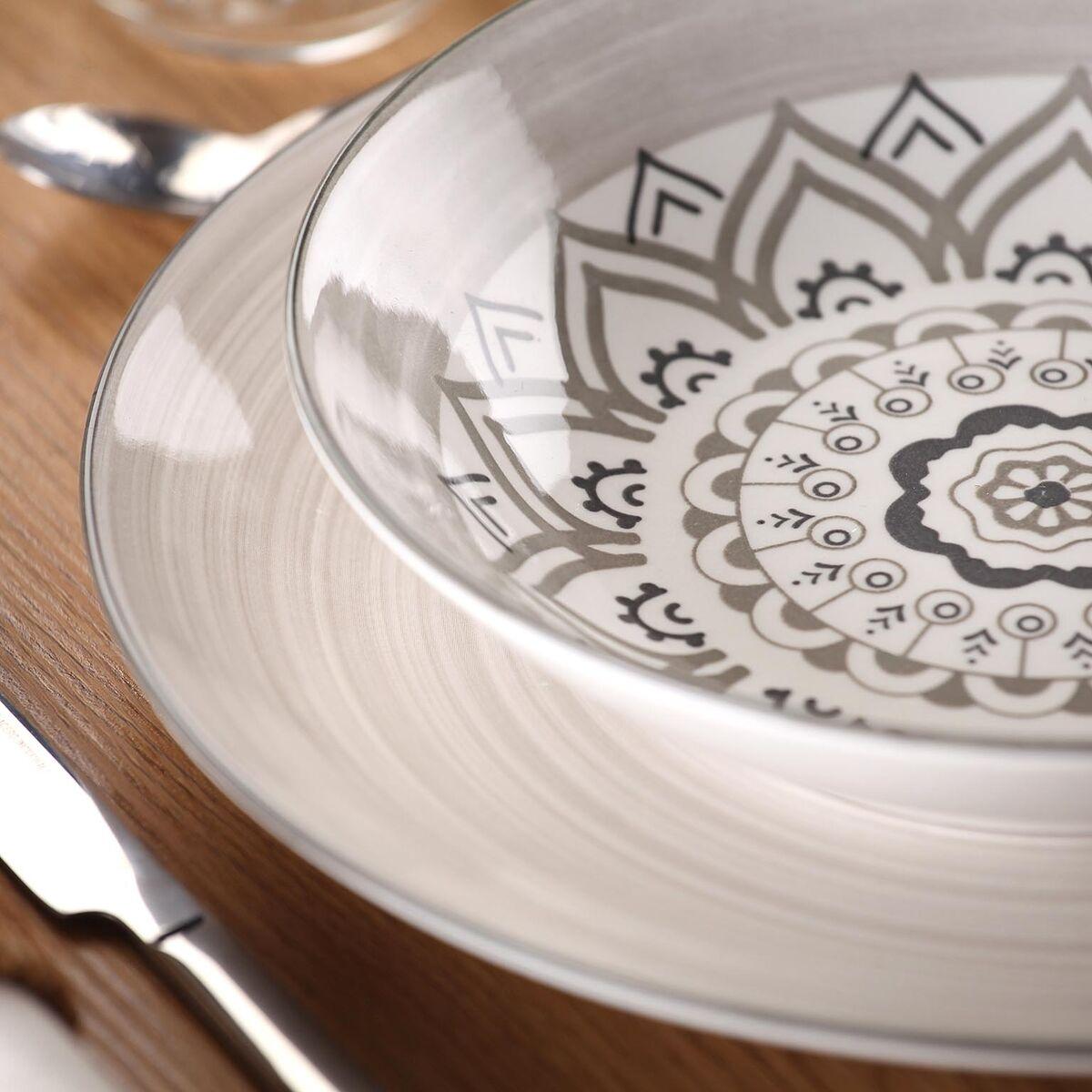 Vajilla Versa Gris Porcelana 18 Piezas
