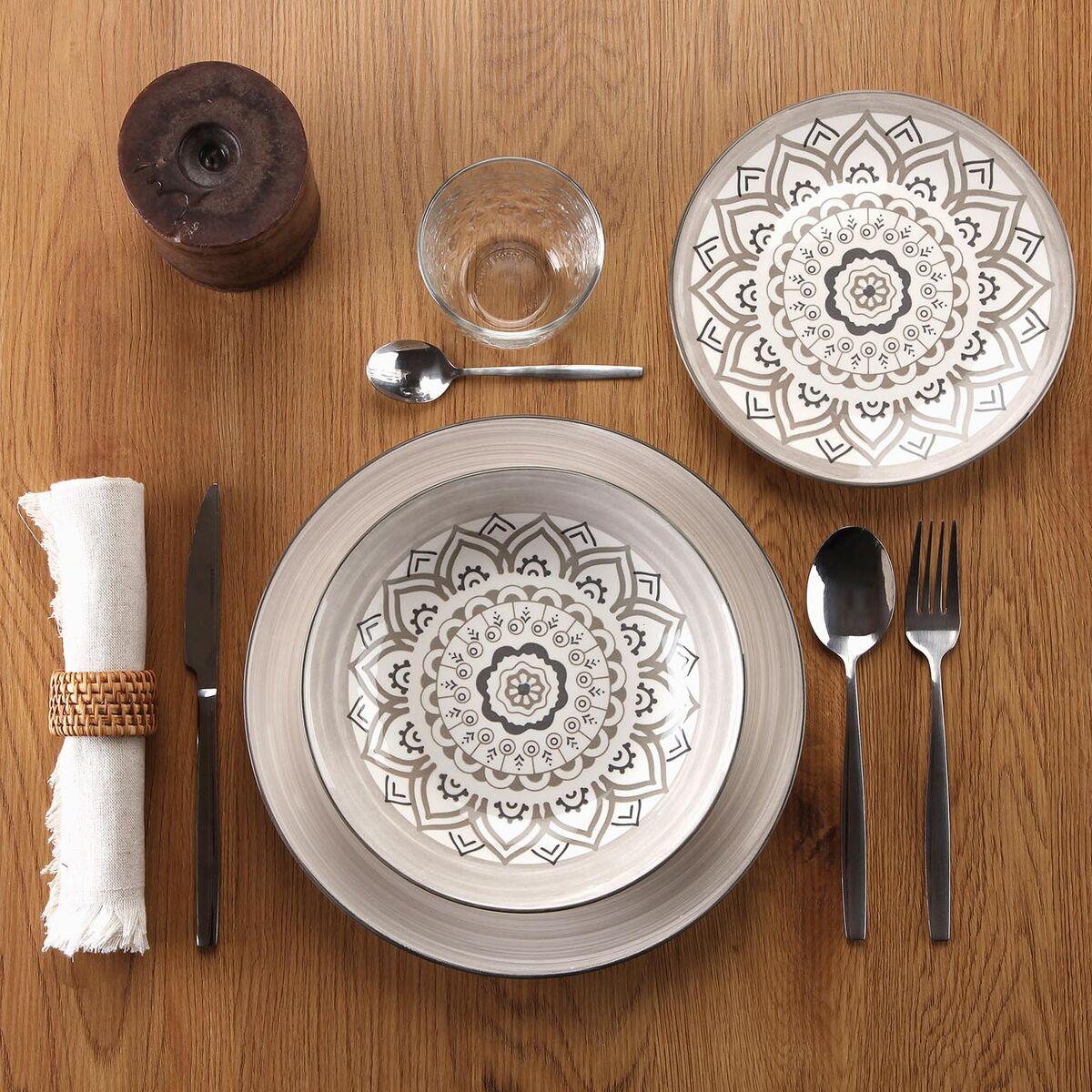 Vajilla Versa Gris Porcelana 18 Piezas