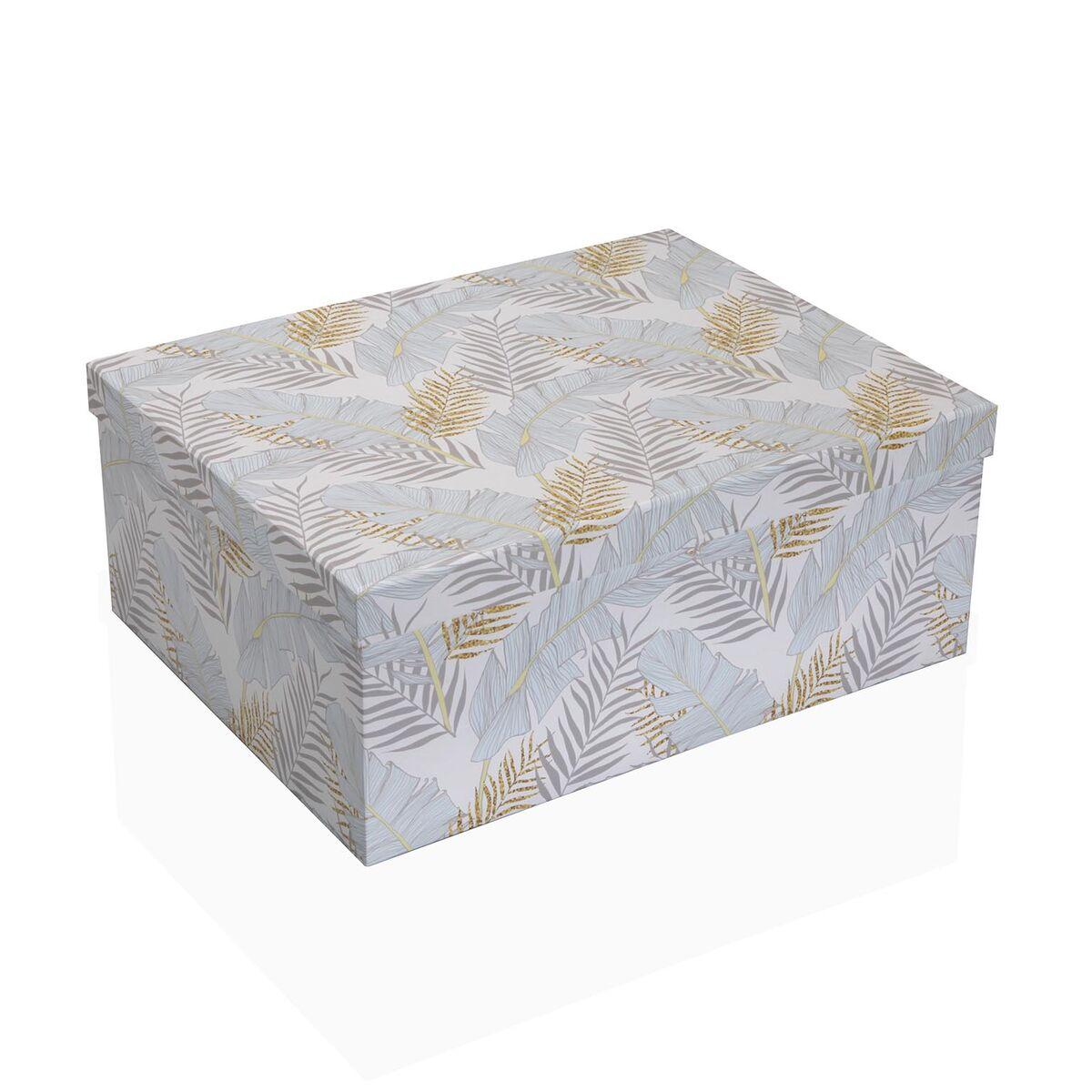 Juego de Cajas Decorativas Versa Cartón Plumas (15 Piezas)