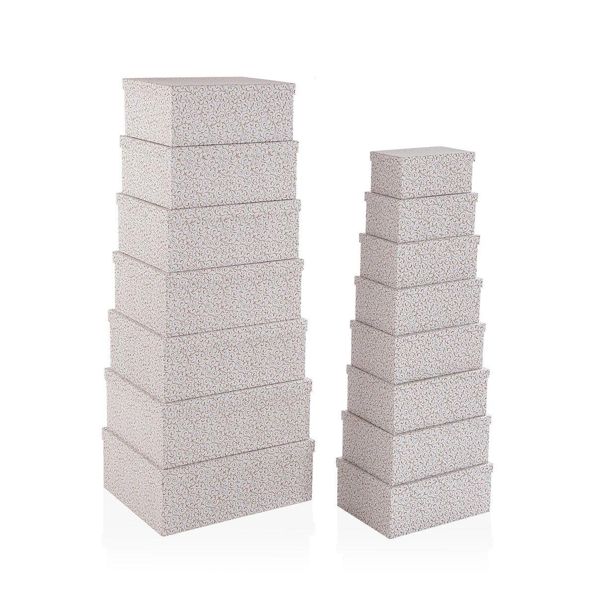 Juego de Cajas Decorativas Versa Serpentine Cartón (15 Piezas)
